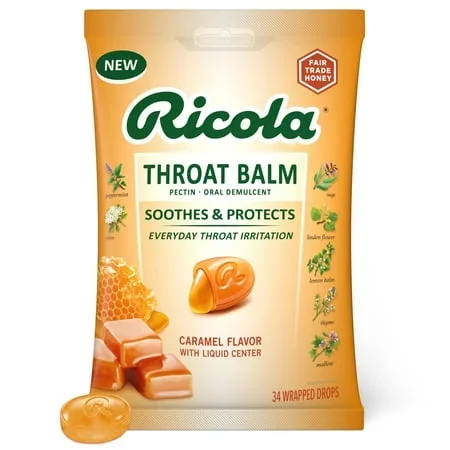 Ricola Throat Balm Caramel Drops 34ct