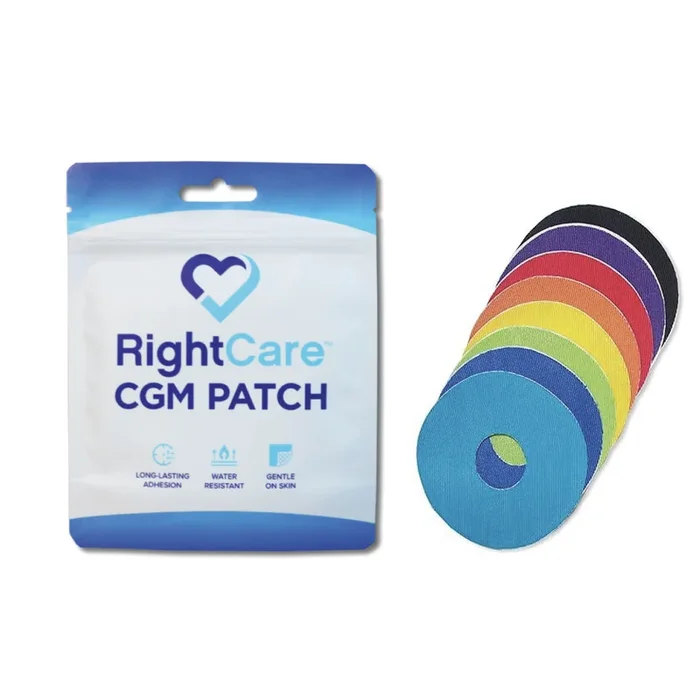 RightCare CGM Adhesive Patch for Libre, Uncovered Circle, Multicolor, Bag of 25