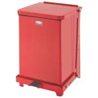 Saalfeld Redistribution Defenders Trash Can 7 gal. Red Steel Step On – FGST7EPLRD