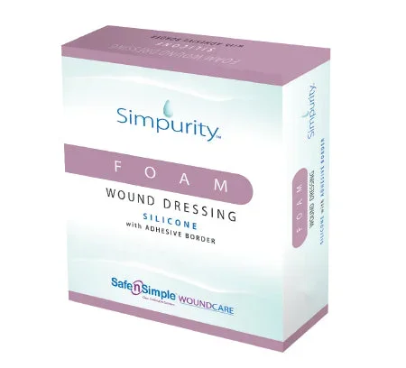 Safe N Simple Simpurity Silicone Foam Dressing 3 X 3 Inch Square Silicone Adhesive with Border Sterile – SNS77733