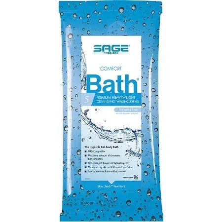 Sage Products Comfort Bath Bath Wipe Soft Pack Purified Water / Methylpropanediol / Glycerin / Aloe Unscented 5 Count – 7956