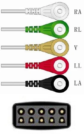 Sage Services Group Sage Services ECG Leadset 5 Lead, Snap, Shielded, 0.9m – L02-05-29S