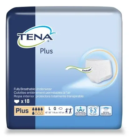 SCA Personal Care TENA Plus Adult Absorbent Underwear Pull On Large Disposable Moderate Absorbency – 72338