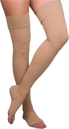 Scott Specialties Compression Stockings Thigh High Small Beige Open Toe – 1674 BEI S