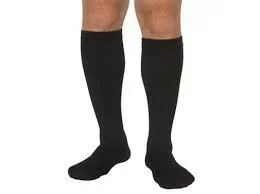 SensiFoot Knee-High Mild Compression Diabetic Sock, X-Small, Black