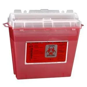 Sharps Container 5 Quart, Translucent Red