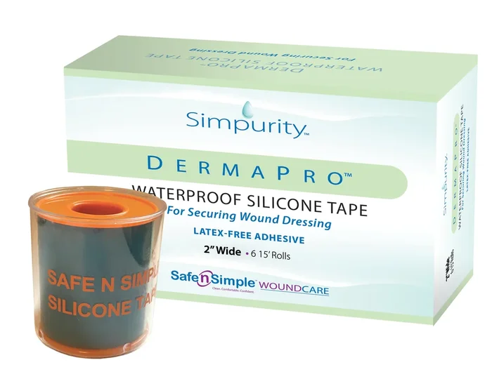Simpurity DermaPro Waterproof Silicone Tape, 2″ x 5yd