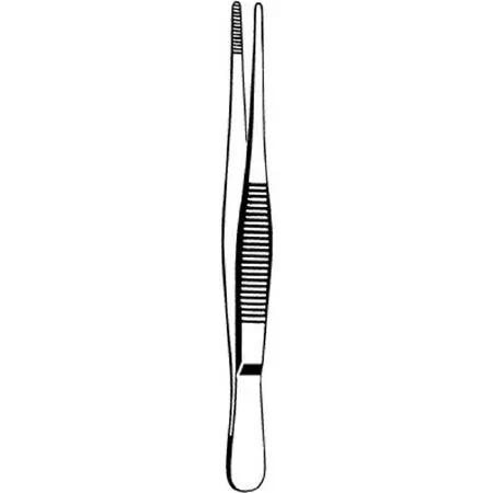 Sklar Econo Dressing Forceps 4-1/2 Inch Floor Grade Stainless Steel NonSterile NonLocking Thumb Handle Straight Serrated Tip – 21-705