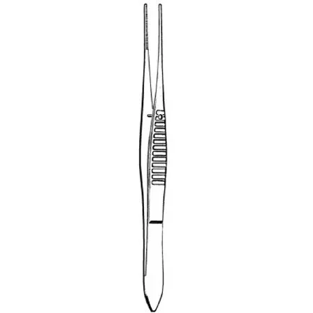 Sklar Econo Dressing Forceps Iris 4-1/4 Inch Floor Grade Stainless Steel NonSterile NonLocking Thumb Handle Straight Serrated Tips – 21-123