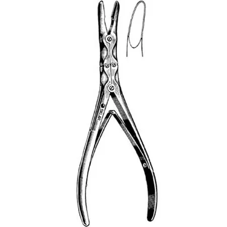 Sklar General Purpose Rongeur Zaufel Jansen Curved, Hollow Tips Spring-Loaded Plier Handle 7 Inch L – 40-4265