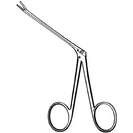 Sklar Merit Ear Forceps Hartmann-Alligator 5-1/2 Inch Physician Grade Stainless Steel NonSterile NonLocking Finger Ring Handle Straight Blunt Serrated Tips – 98-224