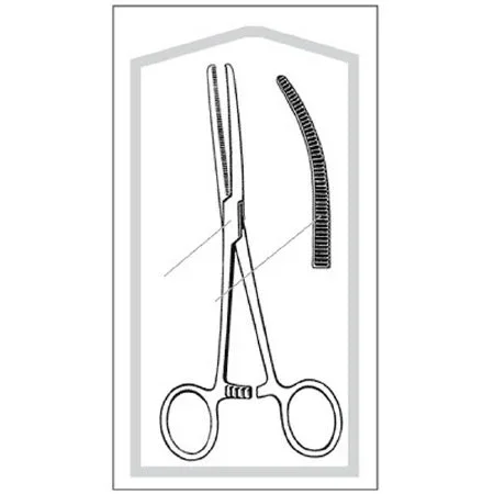 Sklar Merit Hemostatic Forceps Rochester-Pean 6-1/4 Inch Physician Grade Stainless Steel Sterile Finger Ring Handle Curved, Horizontally Serrated, Blunt – 96-2547