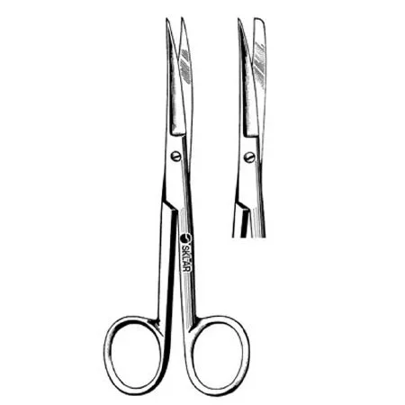 Sklar Merit Operating Scissors 6-1/2 Inch Length Office Grade Stainless Steel NonSterile Finger Ring Handle Curved Sharp/Blunt – 97-293