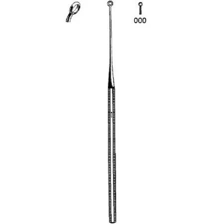Sklar Sklar Ear Curette Buck 6-3/4 Inch Length Single-ended Octagon Handle Size 000 Tip Angled Blunt Fenestrated Round Tip – 67-2508