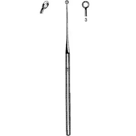 Sklar Sklar Ear Curette Buck 6-3/4 Inch Length Single-ended Octagon Handle Size 3 Tip Angled Blunt Fenestrated Round Tip – 67-2513