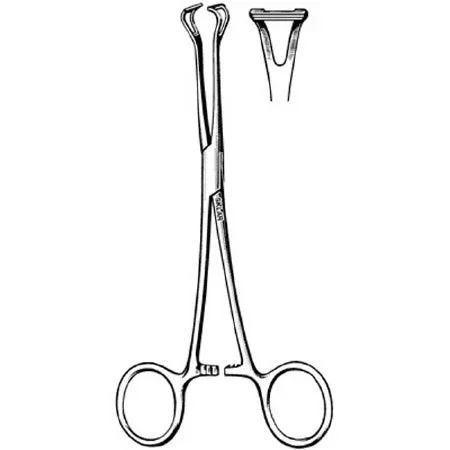 Sklar Sklar Grasping Forceps Babcock 6-1/4 Inch Premium OR Grade Stainless Steel NonSterile Ratchet Lock Finger Ring Handle Straight Serrated Fenestrated Triangular Tips – 36-1662