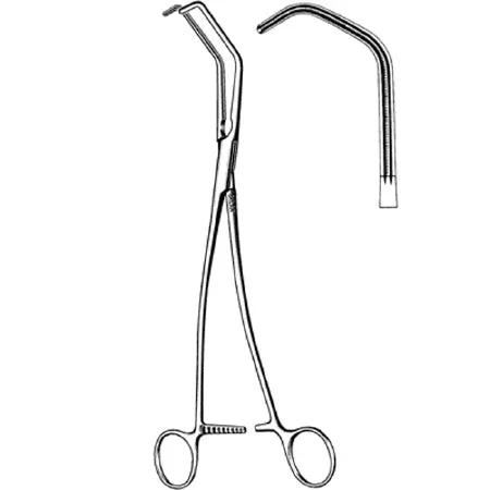 Sklar Sklar Hemostatic Forceps DeBakey 10 Inch Premium OR Grade Stainless Steel NonSterile Ratchet Lock Finger Ring Handle Double Angled Blunt Tips w/1 X 2 Rows of Fine Atraumatic Teeth – 52-6624