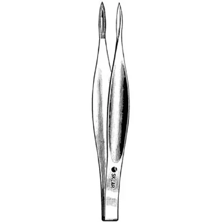 Sklar Sklar Splinter Forceps Feilchenfeld 3 Inch Surgical Grade Stainless Steel NonSterile NonLocking Thumb Handle Straight Sharp Serrated Tips w/Groove – 19-2930
