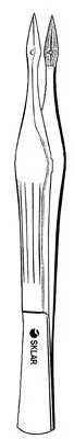 Sklar Sklar Splinter Forceps Walter 4-1/4 Inch OR Grade Stainless Steel NonSterile NonLocking Thumb Handle Curved Spade Tips, Serrated Jaws – 19-3252