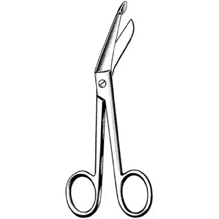 Sklar Surgi-OR Bandage Scissors Lister 7-1/4 Inch Length Office Grade Stainless Steel NonSterile Finger Ring Handle Angled Blunt/Blunt – 95-241