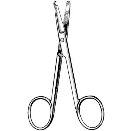 Sklar Surgi-OR Stitch Scissors Spencer 4-3/4 Inch Length Office Grade Stainless Steel (Pakistan) NonSterile Finger Ring Handle Straight Blunt/Blunt – 95-352