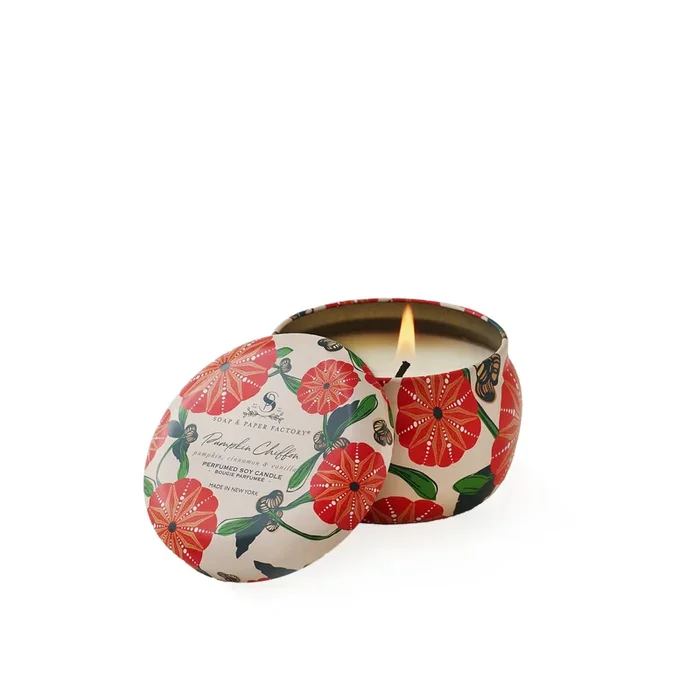 Soap & Paper Factory Pumpkin Chiffon Small Tin Soy Candle (3 oz) #10084057