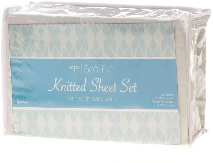 Soft-Fit Knitted Flat Sheet, White, Case of 60