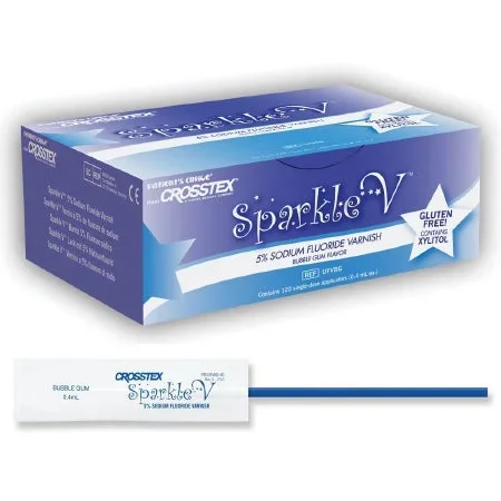 SPS Medical Supply Sparkle V Fluoride Varnish 0.4 mL X 120 per Box Mint Flavor – UFV