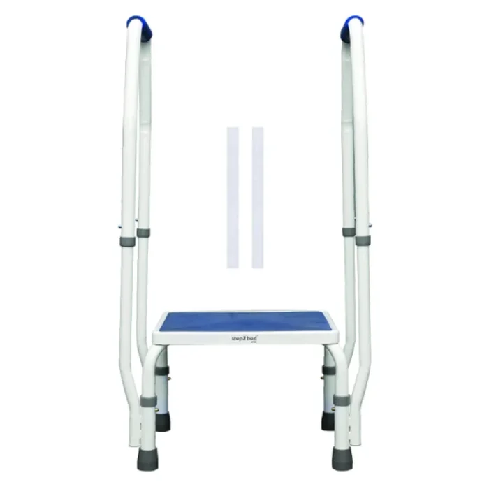 Step2Health Step2Bed Mini – Adjustable Height Bedside Step Stool w/ Dual Arms