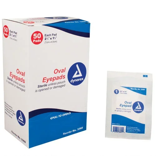 Sterile Oval Eyepad Sterile 2 5/8 x 1 5/8 50 Pouches/ Bx
