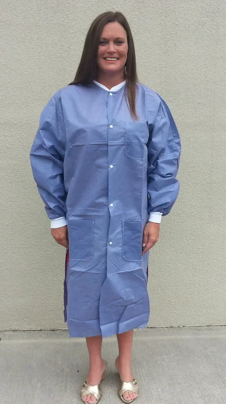 Sunrise Industries Unisex Disposable Knee Length Lab Coat Blueberry – 10 Per Pack