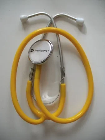 SVS LLC Dba S2S Global PremierPro Classic Stethoscope Yellow 1-Tube 22 Inch Tube Single Head Chestpiece – 6340