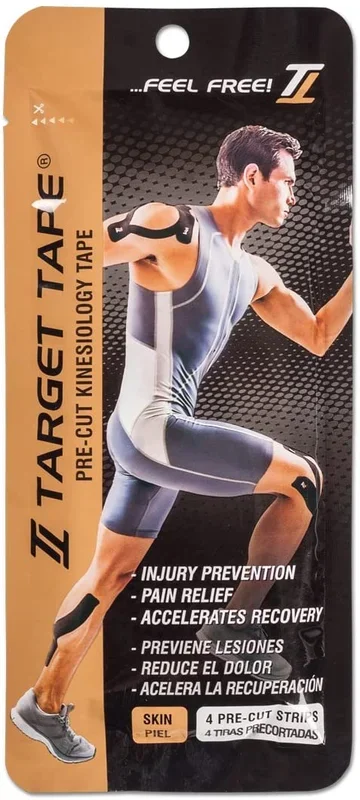 Target Tape Kinesiology Tape. 4 Pre-cut Strip. Skin Color