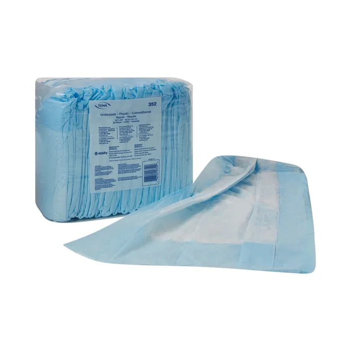 TENA Regular Light Absorbency, Latex-Free Disposable Underpads, Blue