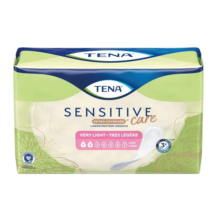 Tena Sensitive Care Extra Coverage, Very Light Incontinence Liner, 9 Inch Length