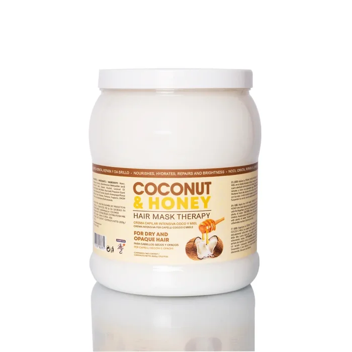 Terapia de mascarillas para el cabello de coco y miel de M&E 10.58 oz