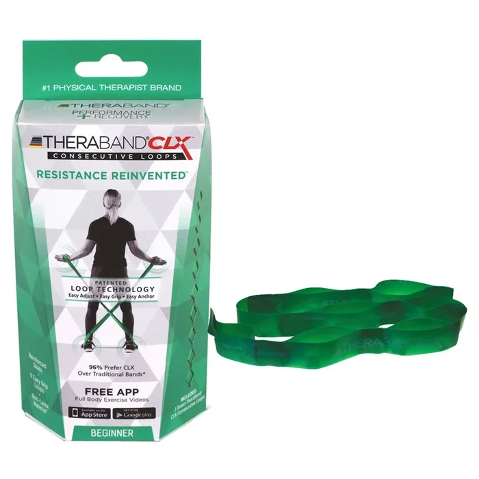 TheraBand CLX, Beginner, 5′, Green