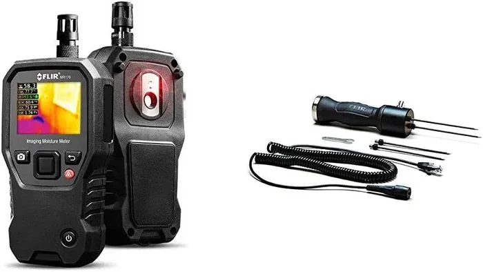 Thermal Imaging Moisture Meter with IGM (Infrared Guided Measurement) I 80 x 60 Lepton I internal pinless sensor and external pin probe Meubon