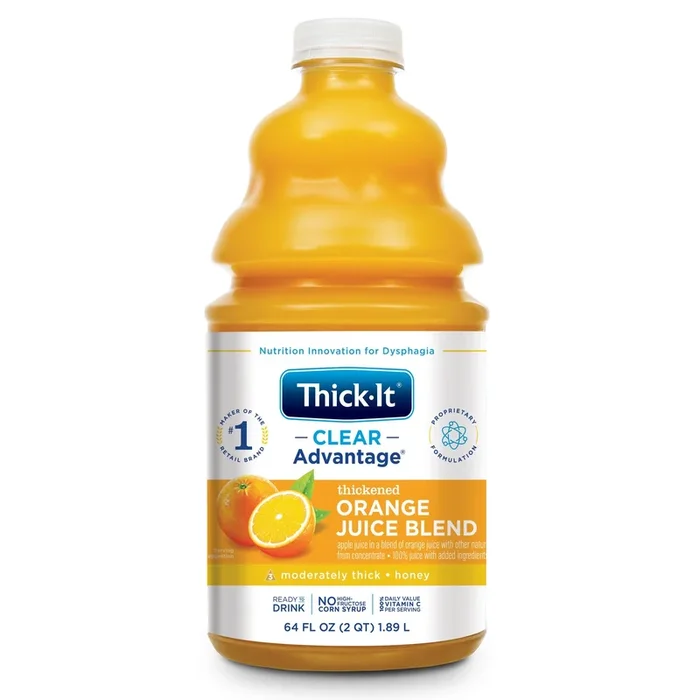 Thick-It Clear Advantage Thickened Orange Juice, Moderately Thick, Honey Consistency, Unflavored, 64-oz Container