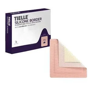 TIELLE Essential Border Adhesive Foam Dressing, 3″ x 3″