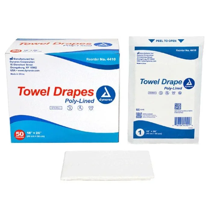 Towel Drapes, Sterile, Plain 18 x 26 inch Poly-Lined 50/box