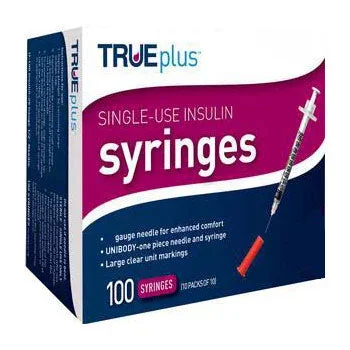 Trueplus Single-Use Insulin Syringe, 31G x 5/16″, .3 mL (100 Count)