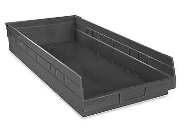 Uline Shelf Bin Black Plastic 4 X 11 X 24 Inch – S-19946BL