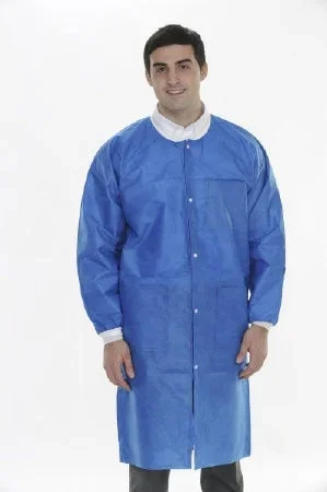 Valumax International Extra-Safe Unisex Reusable Lab Coat Royal Blue – 10 Per Pack
