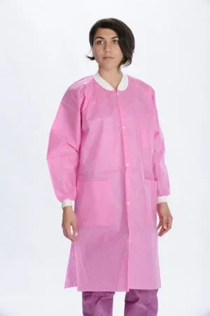Valumax International ValuMax Extra-Safe Lab Coat Raspberry Medium Long Sleeves Knee Length – 3660RB
