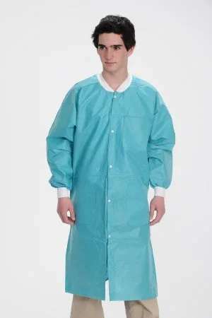Valumax International ValuMax Extra-Safe Lab Coat Teal Large Long Sleeves Knee Length – NP3660TEL