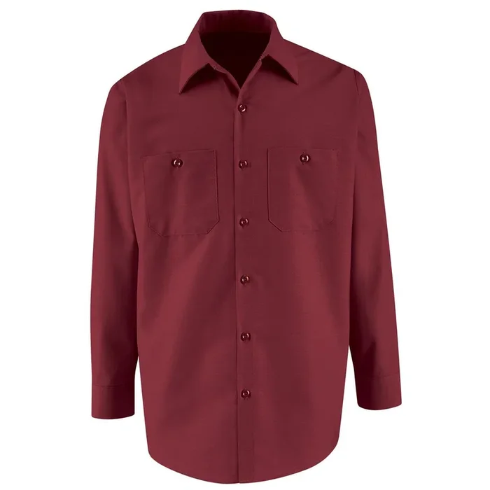 Vf Workwear Long Sleeve Industrial Solid Work Shirts – Burgundy