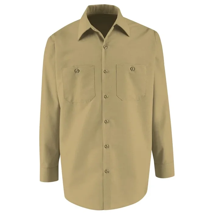 Vf Workwear Long Sleeve Industrial Solid Work Shirts – Khaki