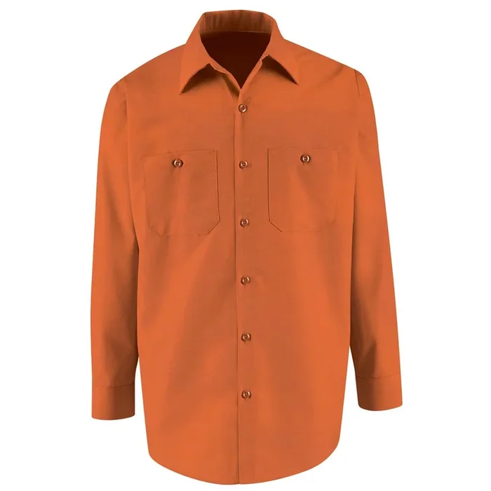 Vf Workwear Long Sleeve Industrial Solid Work Shirts – Orange