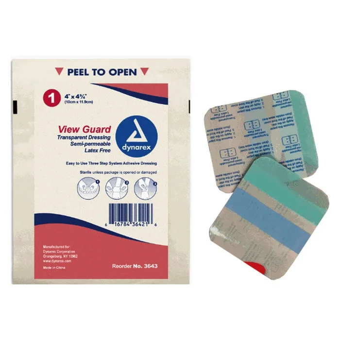 View Guard Transparent Dressing, Sterile, 4″ x 4-3/4″